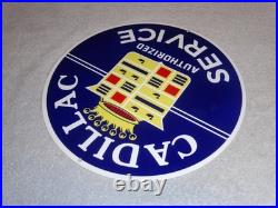 Vintage Cadillac Authorized Service Porcelain Metal Car Truck, Gasoline Oil Sign