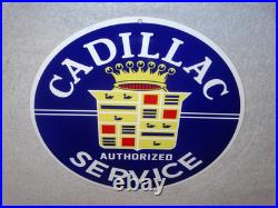 Vintage Cadillac Authorized Service Porcelain Metal Car Truck, Gasoline Oil Sign