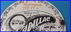 Vintage Cadillac Motor Car Co Sign Gas Pump Plate Automobiles Porcelain Sign