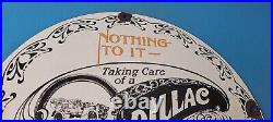 Vintage Cadillac Motor Car Co Sign Gas Pump Plate Automobiles Porcelain Sign