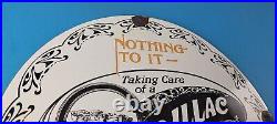 Vintage Cadillac Motor Car Co Sign Gas Pump Plate Automobiles Porcelain Sign