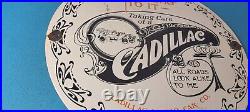 Vintage Cadillac Motor Car Co Sign Gas Pump Plate Automobiles Porcelain Sign
