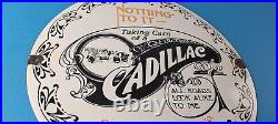 Vintage Cadillac Motor Car Co Sign Gas Pump Plate Automobiles Porcelain Sign