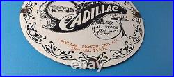 Vintage Cadillac Motor Car Co Sign Gas Pump Plate Automobiles Porcelain Sign