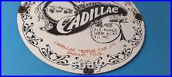 Vintage Cadillac Motor Car Co Sign Gas Pump Plate Automobiles Porcelain Sign