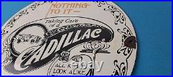 Vintage Cadillac Motor Car Co Sign Gas Pump Plate Automobiles Porcelain Sign