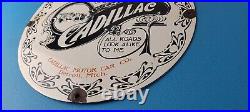 Vintage Cadillac Motor Car Co Sign Gas Pump Plate Automobiles Porcelain Sign