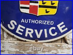 Vintage Cadillac Porcelain Sign 30 Automobile Dealer Gas Oil Car Truck Service