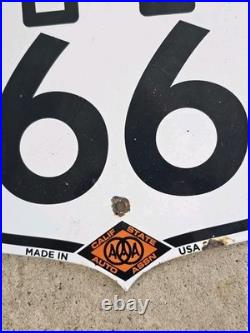 Vintage California Route 66 California State Auto Assn. Porcelain Sign 16 X 15