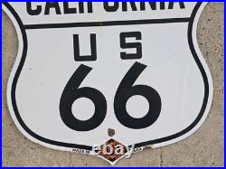 Vintage California Route 66 California State Auto Assn. Porcelain Sign 16 X 15