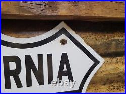 Vintage California Route 66 Porcelain Sign Automobile Association Club Gas Oil