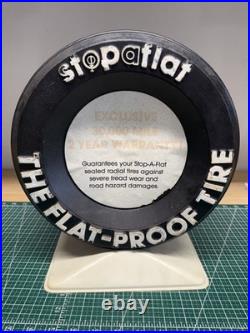 Vintage Car Advertising Plastic Sign Stopaflat Flat Proof Tire Display RARE HTF
