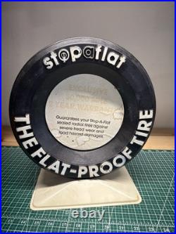 Vintage Car Advertising Plastic Sign Stopaflat Flat Proof Tire Display RARE HTF