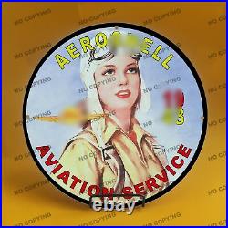 Vintage Car Moto Girl 12'' Gas Station Service Man Cave Oil Porcelain Sign 047