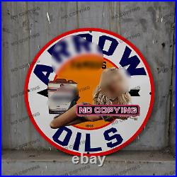 Vintage Car Pinupgirl Style Gas Station Service Man Cave Oil Porcelain Sign 080