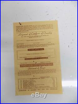 Vintage Car Title 1940 40 Chevy Club Coupe Historical Document New Jersey