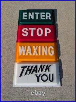 Vintage Car Wash Sign Enter Stop Waxing Thank You Plastic Sign ORIGINAL