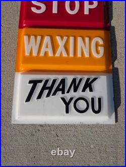 Vintage Car Wash Sign Enter Stop Waxing Thank You Plastic Sign ORIGINAL