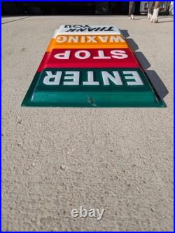 Vintage Car Wash Sign Enter Stop Waxing Thank You Plastic Sign ORIGINAL