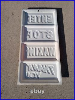 Vintage Car Wash Sign Enter Stop Waxing Thank You Plastic Sign ORIGINAL