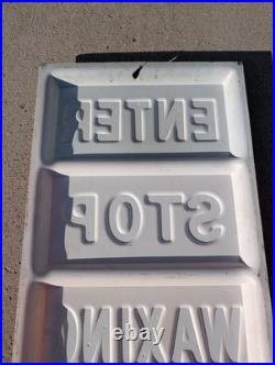 Vintage Car Wash Sign Enter Stop Waxing Thank You Plastic Sign ORIGINAL