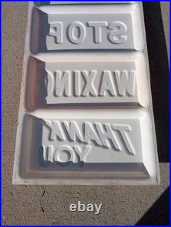 Vintage Car Wash Sign Enter Stop Waxing Thank You Plastic Sign ORIGINAL