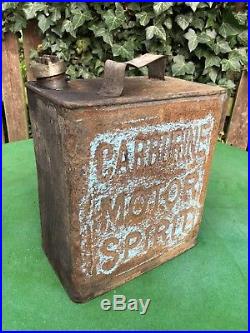 Vintage Carburine Motor Spirit 2 Two Gallon Petrol Can with Brass Cap