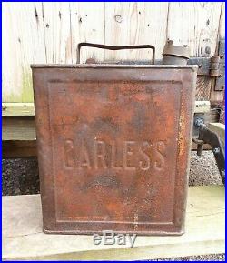 Vintage Carless 2 Gallon Petrol Can Fuel Oil Automobilia Rare