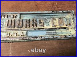 Vintage Cast Aluminum Sign Georgia Iron Works Grovetown GA. USA EST 1891