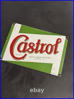 Vintage Castrol 12 Porcelain Sign Car Gas Truck Gasoline