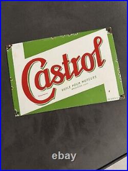 Vintage Castrol 12 Porcelain Sign Car Gas Truck Gasoline