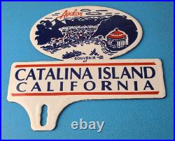 Vintage Catalina California License Plate Topper Sign Ad on Automobile Topper