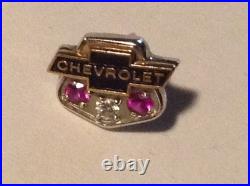 Vintage Cco Solid 10k Gold Chevrolet Service Pin Diamond Rubies 1.5 Grams