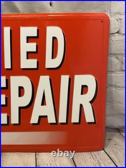 Vintage Certified Auto Repair Sign Embossed Tin Metal 36 Mechanic Shop Gas Oil