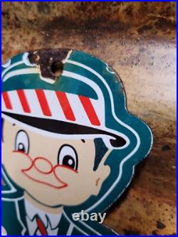 Vintage Certified Used Cars Porcelain Sign Car Truck Sales Service Certified Man