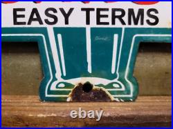 Vintage Certified Used Cars Porcelain Sign Car Truck Sales Service Certified Man