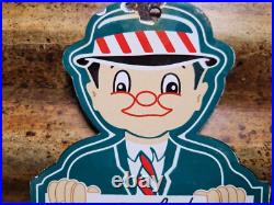 Vintage Certified Used Cars Porcelain Sign Car Truck Sales Service Certified Man