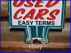 Vintage Certified Used Cars Porcelain Sign Car Truck Sales Service Certified Man