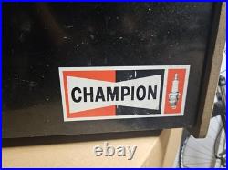 Vintage Champion Spark Plug Metal Cabinet Box Sign Auto Gas Garage Mechanic