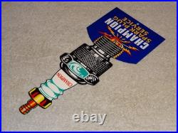 Vintage Champion Spark Plug Service 12 Enamel Metal Car Plugs Gasoline Oil Sign