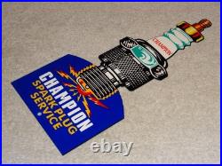 Vintage Champion Spark Plug Service 12 Enamel Metal Car Plugs Gasoline Oil Sign