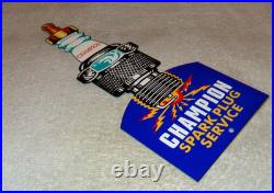 Vintage Champion Spark Plug Service 12 Enamel Metal Car Plugs Gasoline Oil Sign Vintage Champion Spark Plug Service 12 Enamel Metal Car Plugs Gasoline Oil Sign