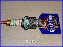 Vintage Champion Spark Plug Service 12 Enamel Metal Car Plugs Gasoline Oil Sign