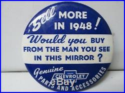 Vintage Chevrolet 1948 Parts & Accessories Dealer Advertising Mirror RARE