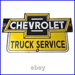 Vintage Chevrolet Advertising Sign Porcelain Bow Tie Garage Auto Sign