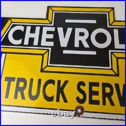 Vintage Chevrolet Advertising Sign Porcelain Bow Tie Garage Auto Sign