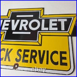 Vintage Chevrolet Advertising Sign Porcelain Bow Tie Garage Auto Sign