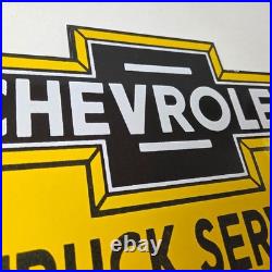 Vintage Chevrolet Advertising Sign Porcelain Bow Tie Garage Auto Sign