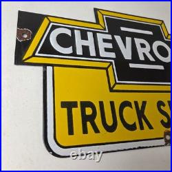 Vintage Chevrolet Advertising Sign Porcelain Bow Tie Garage Auto Sign