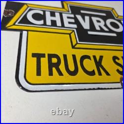 Vintage Chevrolet Advertising Sign Porcelain Bow Tie Garage Auto Sign